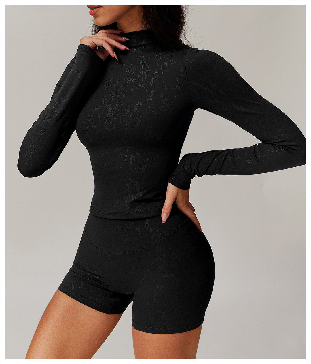 Radiant Black Long Sleeve Top